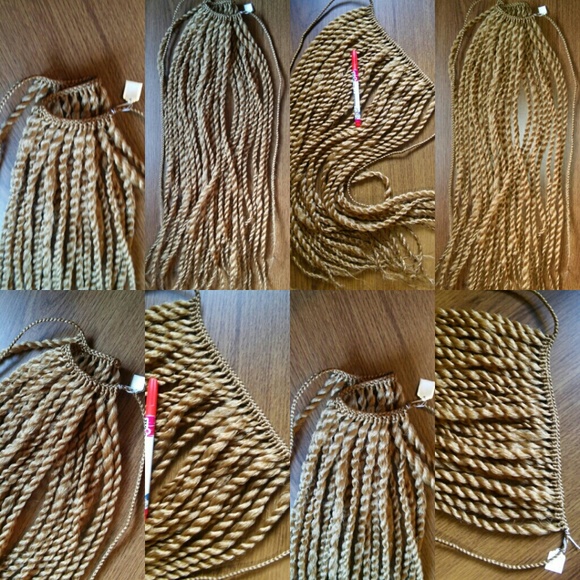 Light brown tie on Senegalese twists handmade weft - Picture 6 of 6
